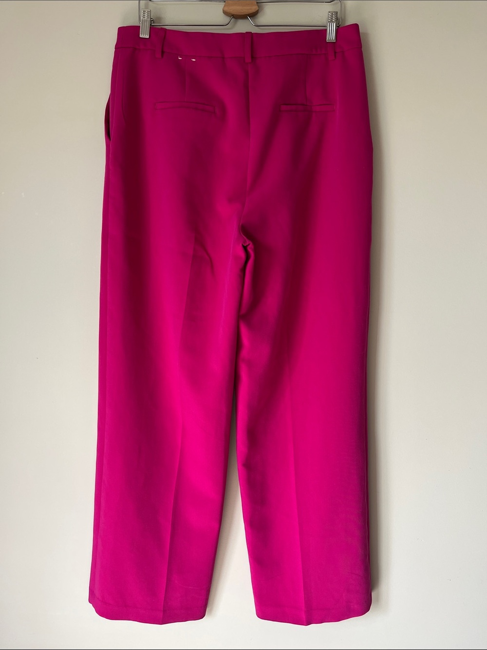 JOIE Pink Wide Straight Leg Trousers High Waisted Tailored Pants Size 12 - Picture 3 of 7